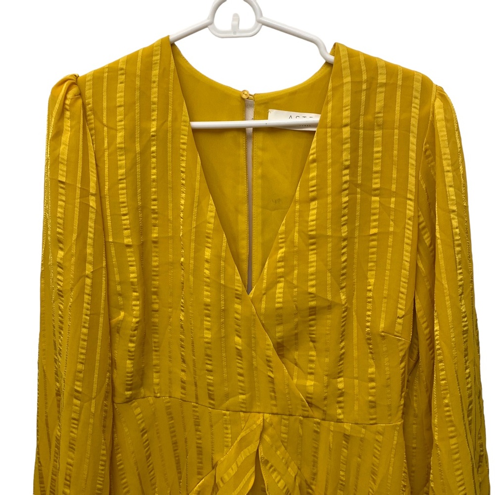 ASTR The Label Yellow Textured Ruffle Dress - Picture 2 of 12